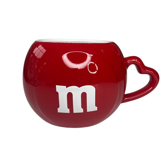 M&Ms Red Mug Ceramic Heart Handle Teleflora Gift Valentines Limited Edition - Picture 1 of 8